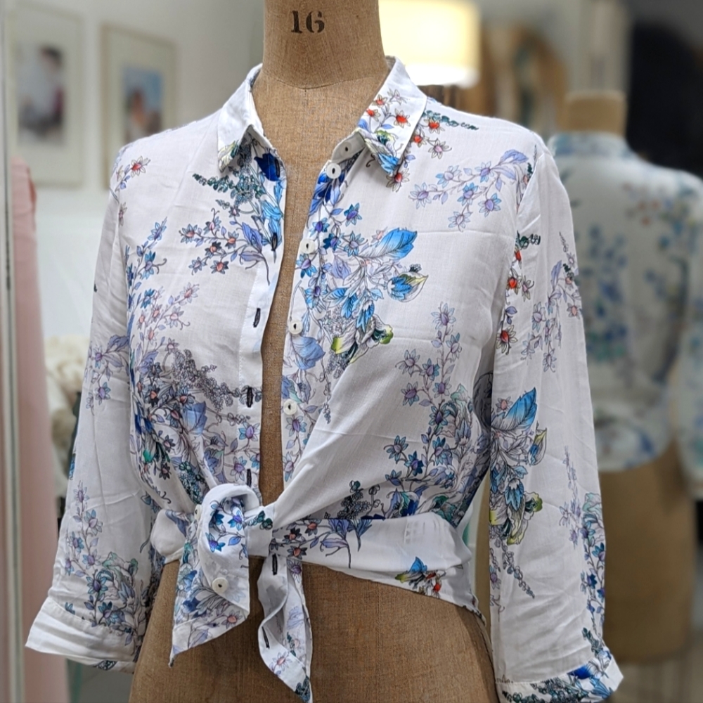 Gerry Weber Floral Blouse - White and Blue